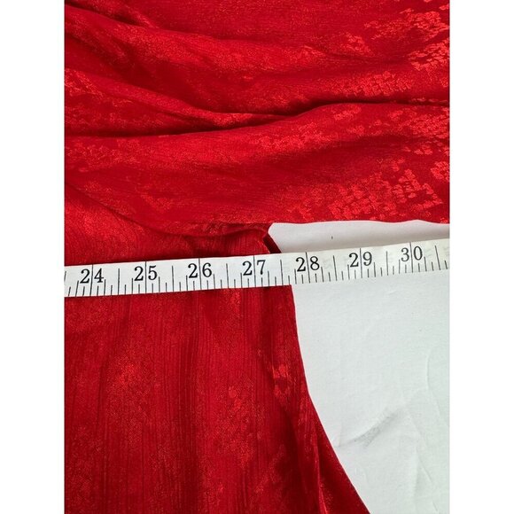 Michael Michael Kors NEW Crimson Red Blouse 2X Satin Off the Shoulder Snakeskin - Picture 10 of 10